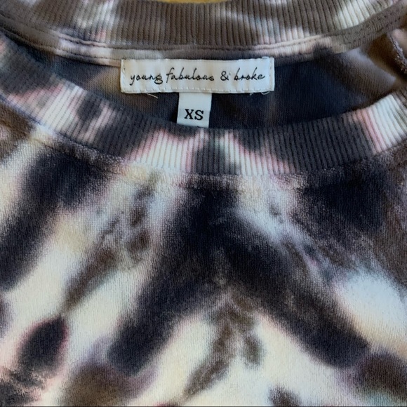 Young Fabulous & Broke Sweatshirt Boho Coral Purple Tie-Dye Crew Neck Women’s XS - Picture 12 of 14